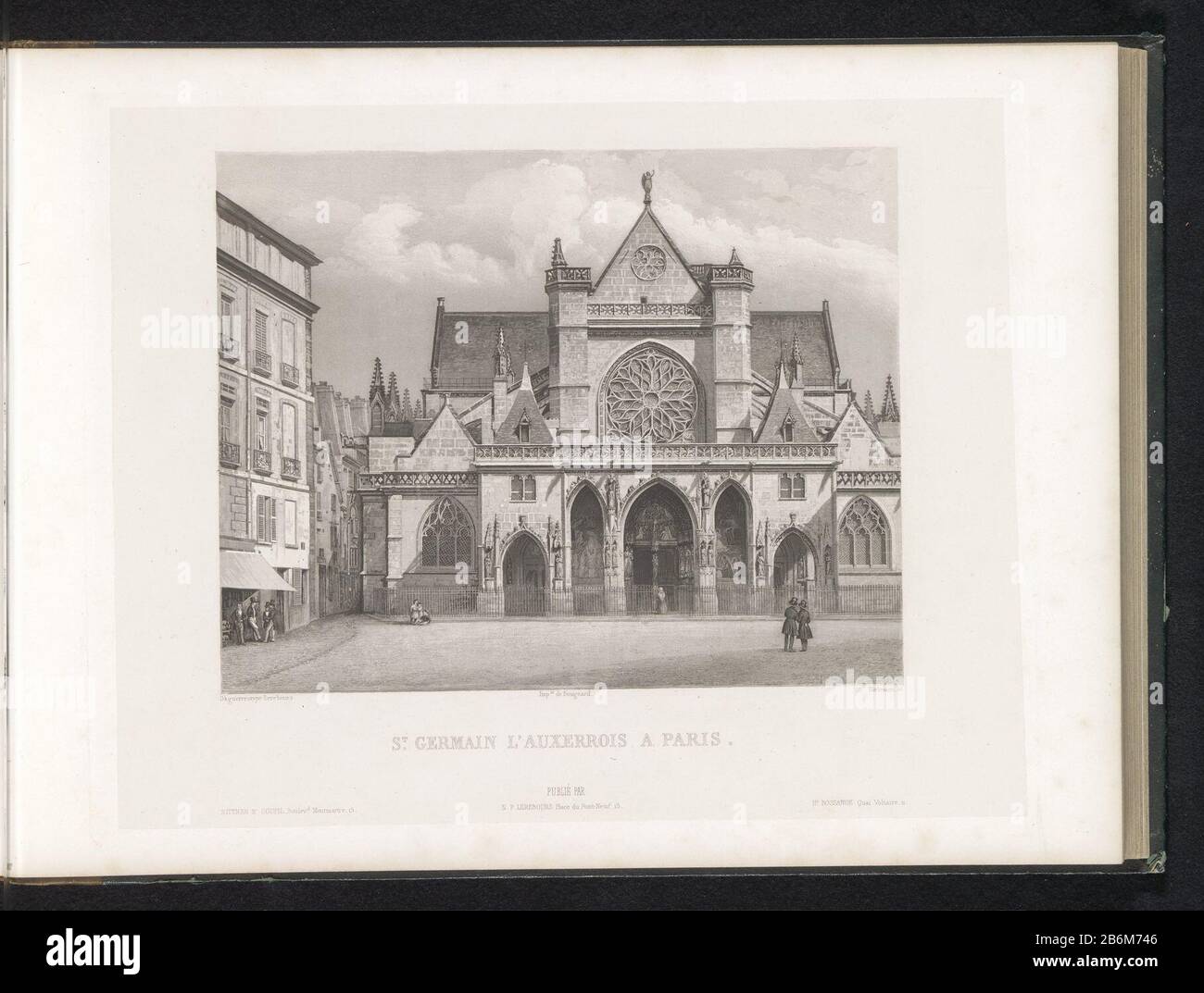 Außenansicht von Saint-Germain l'Auxerrois in ParijsSt. Germain l'Auxerrois a Paris (Titelobjekt) Objektart: Seite drucken Artikelnummer: RP-F 2001-7-1540-18 Aufschriften / Marken: Aufschrift, Nachschrift, gedruckt: "Rittner & Goupil Boulevd Montmartre 15'opschrift, Nachschrift, gedruckt 'NP Lerebours Place du Pont Neuf 15'opschrift, Nachschrift, gedruckt: HR. Bossance Quai Voltaire 11' Hersteller : Druckerhersteller Johann Hürlimann (denkmalgeschütztes Eigentum) zum Zeichnen: Anonym auf Bildern von Noël Marie Paymal Lerebours (denkmalgeschütztes Gebäude) Drucker: Bougeard (denkmalgeschütztes Gebäude) Herausgeber: Noël Marie Paymal Lerebours (denkmalgeschütztes Objekt) Stockfoto