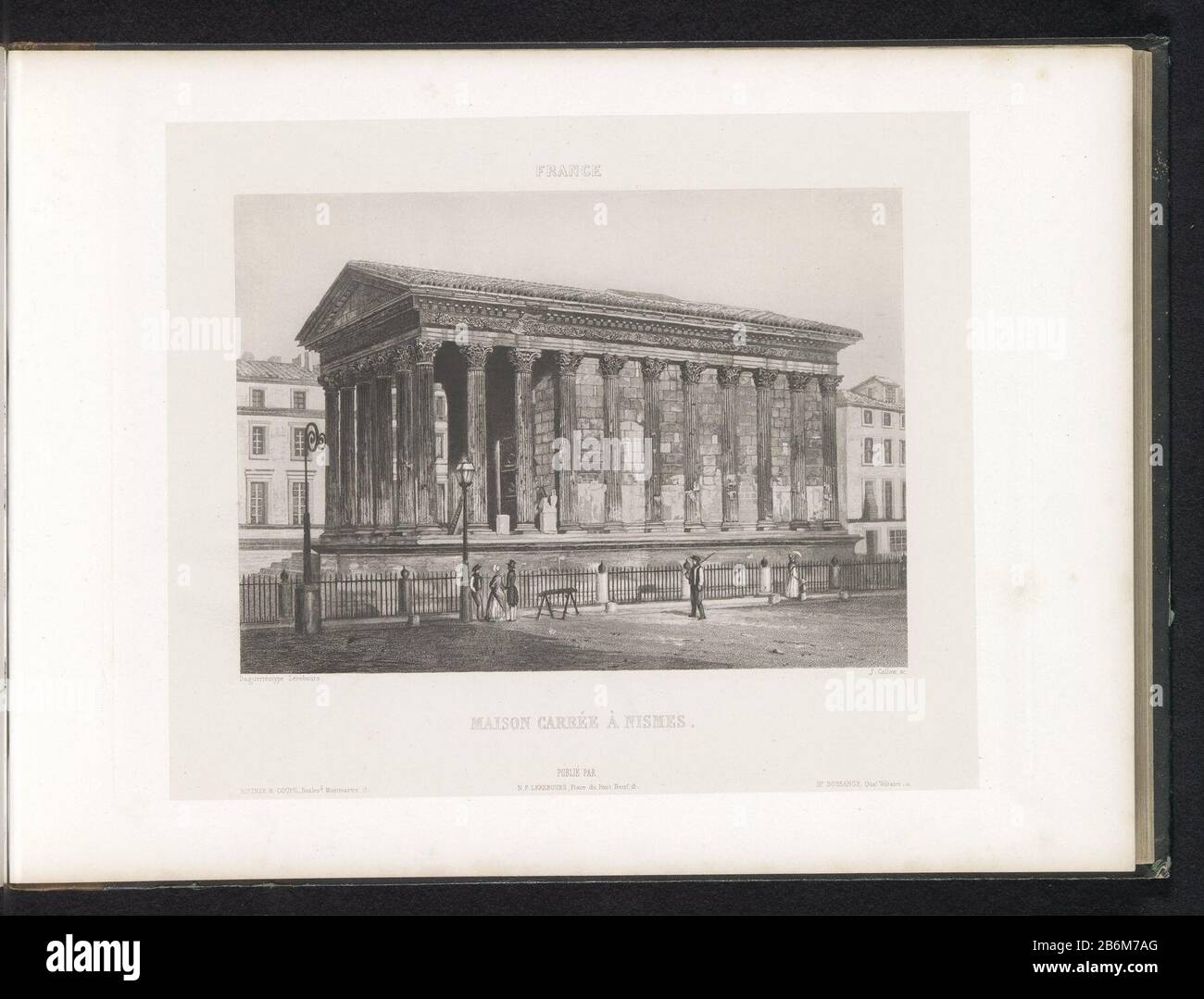 Außenansicht von Maison Carré NîmesMaison carrée à Nismes (Titelobjekt) Frankreich (Serientitel) Immobilientyp: Seite drucken Artikelnummer: RP-F 2001-7-1540-14 Aufschriften / Marken: Beschriftung, Nachdruck: "Rittner & Goupil Boulevd Montmartre 15'ophrift, nachgestellt, gedruckt:" NP Lerebours Place du Pont Neureck'ophrift, gedruckt an HR. Bossance Quai Voltaire 11' Hersteller : Druckerhersteller J. Callow (denkmalgeschütztes Eigentum) zum Zeichnen: Anonym auf Bildern von Noël Marie Paymal Lerebours (denkmalgeschütztes Gebäude) Drucker: Anonymer Verleger: Noël Marie Paymal Lerebours (denkmalgeschütztes Gebäude) Herausgeber: Rittner & GouPI Stockfoto