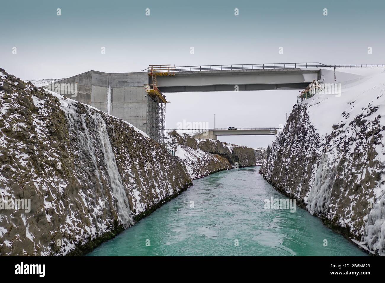 Wasserkraftwerk Sultangavirkjun, Central Highlands, Island Stockfoto