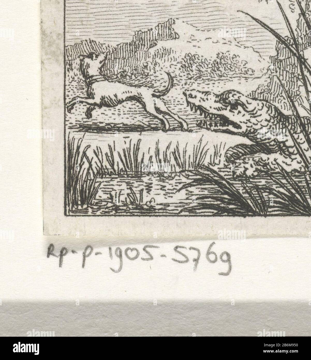 Fabel Van De Hond En De Krokodil Illustraties Voor Fabrielvertellingen Van Phaedrus Serietitel Ein Krokodil Erscheint