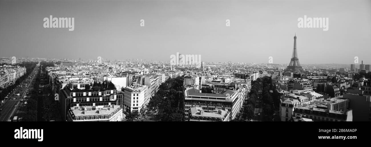 Erhöhte Ansicht einer Stadtlandschaft, Paris, Frankreich Stockfoto