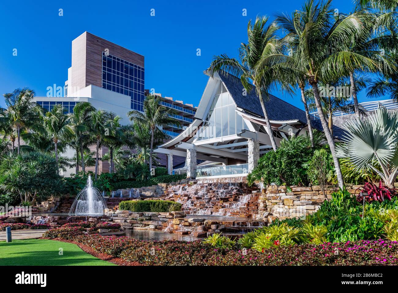 Außenansicht des Hilton Resort and Spa Hotels auf Marco Island. Stockfoto
