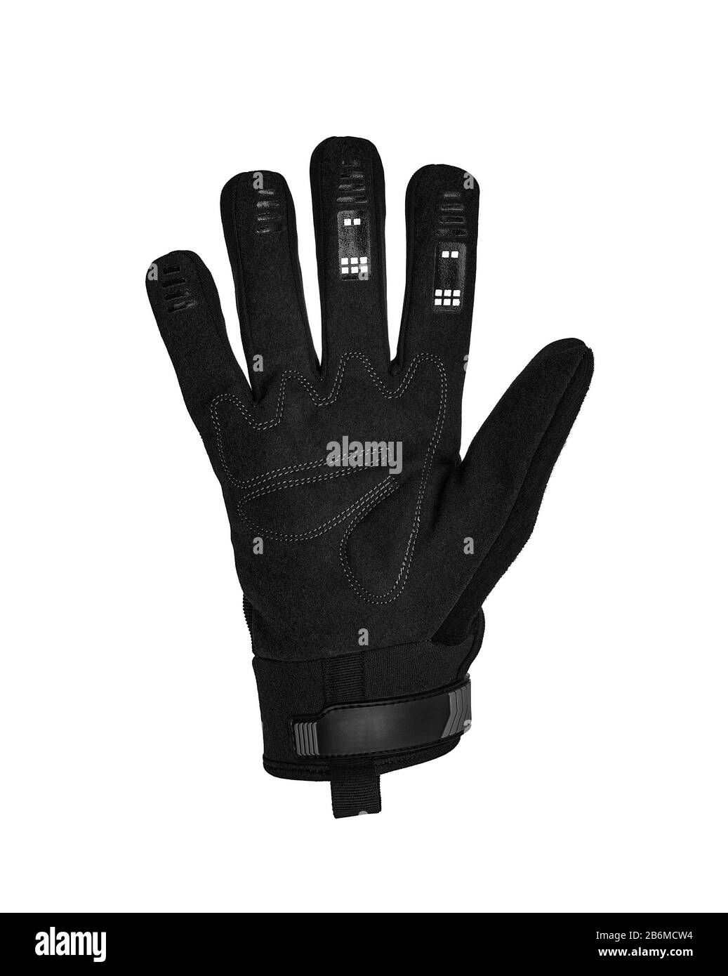 Militärische Handschuhe, taktische Handschuhe, Schutzhandschuhe isoliert weißer Hintergrund. Handgelenk. Jagd Full Finger Handschuhe isoliert auf weißem Stockfoto