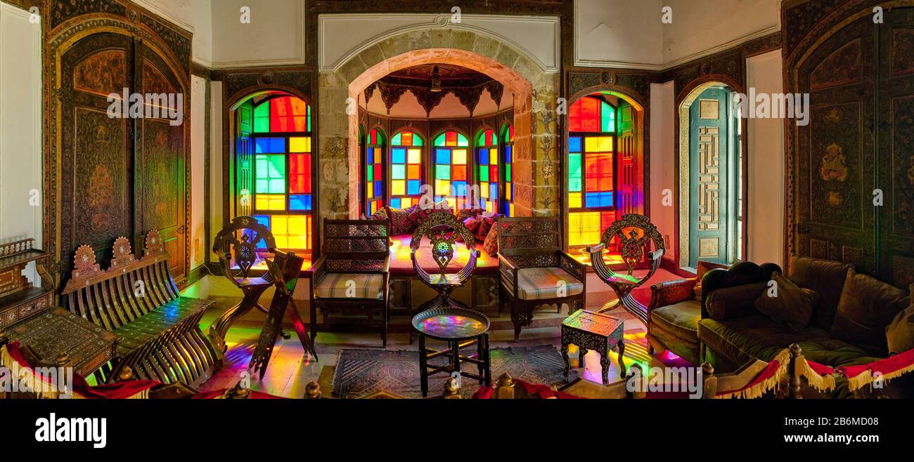 Innenräume des Beiteddine Palace, Beit ed-Dine, Chouf District, Libanon Stockfoto Innenräume des Beiteddine Palace, Beit ed-Dine, Chouf District, Libanon Stockfoto