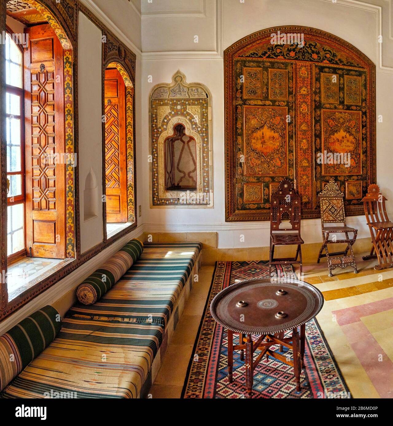 Innenräume des Beiteddine Palace, Beit ed-Dine, Chouf District, Libanon Stockfoto Innenräume des Beiteddine Palace, Beit ed-Dine, Chouf District, Libanon Stockfoto