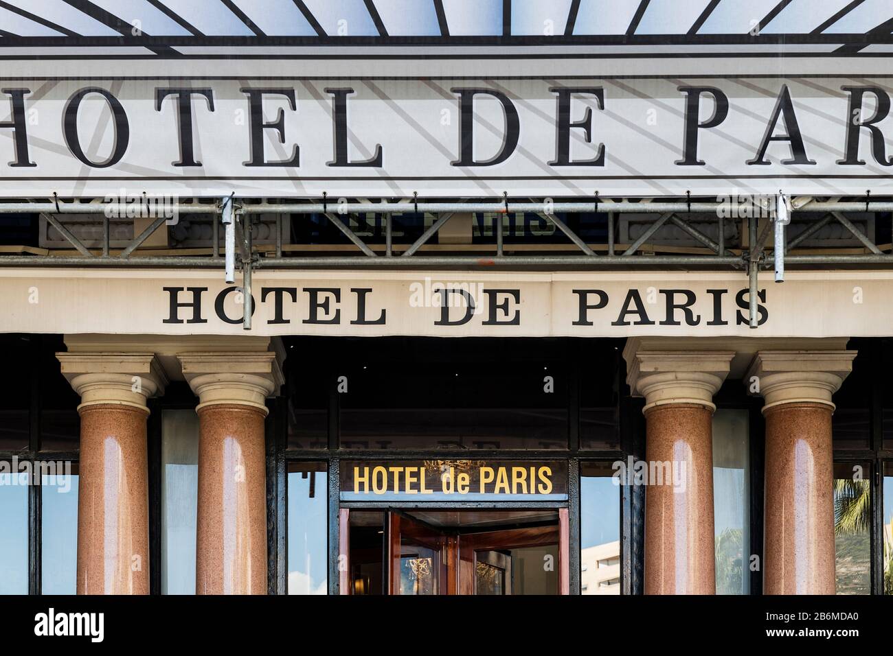 Das berühmte Hotel de Paris in Monaco. Stockfoto