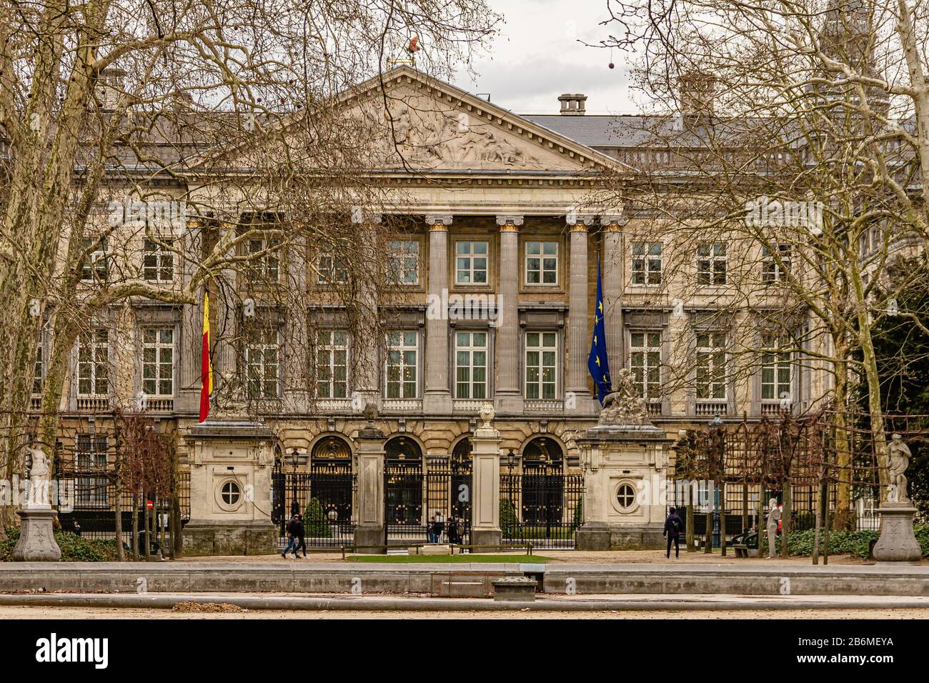 Das Palais de la Nation, das belgische Gebäude des Bundesparlaments in Brüssel, Belgien. März 2019. Stockfoto