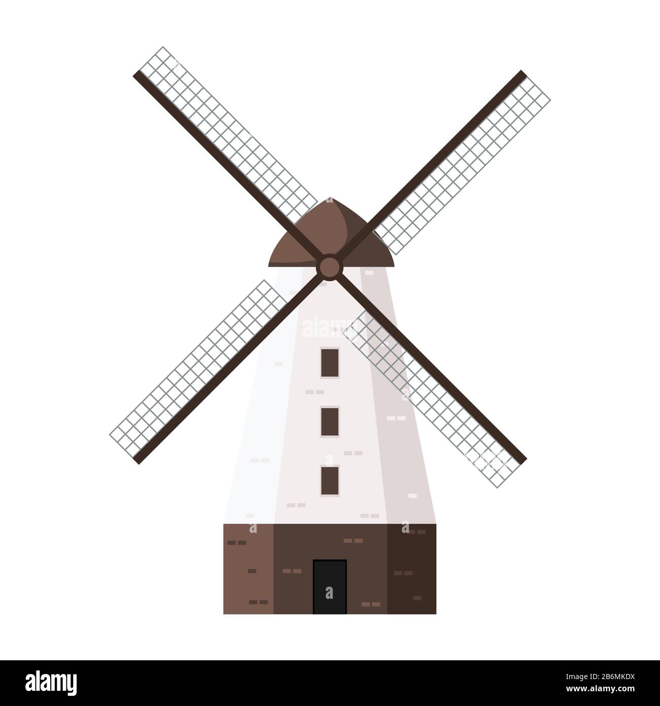 Zeichentrick-Farm-Windmühle . Vektorgrafiken Stock Vektor