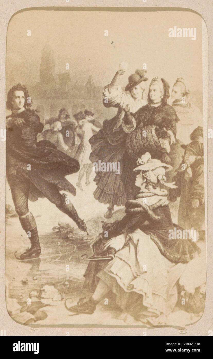 Fotoreproductie van (vermoedelijk) een prent naar werk van W von Kaulbach Goethe-Institut in Frankfurt am Main W von Kaulbach (titel op object) Onderdeel van Fotoalbum met 16 cartes-de-visite van vrouwenfiguren het Werk van J.W. von Goethe-  LW AT  . Hersteller : fotograaf: Andries Jagernaar Mieter van: AnoniemPlaats Herstellung: Amsterdam dating: CA. 1860 - ca. 1890 Physikalisches Kenmerken: Albuminedruk-Material: Papierfotopapier karton Techniek: Albuminedruk Abmessungen: Foto: H 84 mm × b 55 mm Betreff: Erwachsene Manadulte Damenmoskaten (Wintersport) Stockfoto