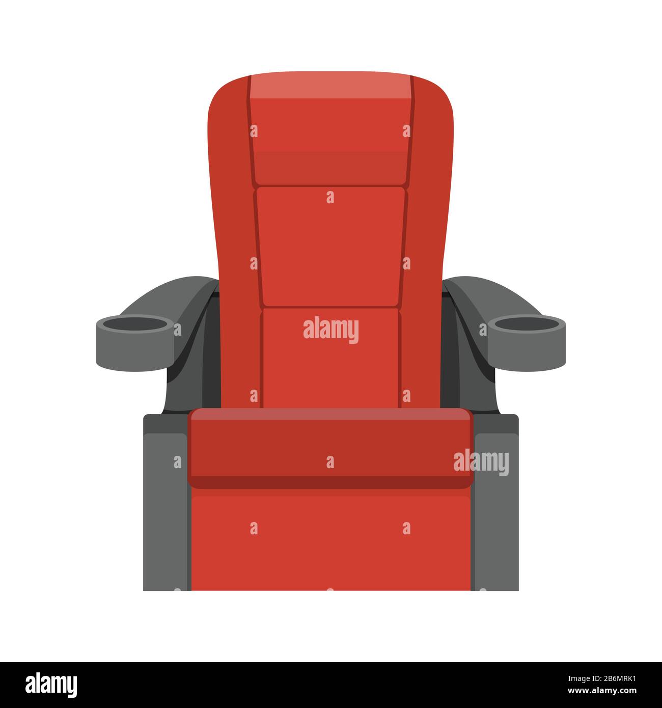 Sessel mit roten Samtsitzen im Kino. Stock Vektor