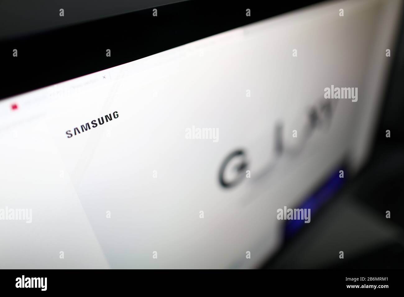 Samsung Logo auf der Webseite Nahaufnahme Stockfoto