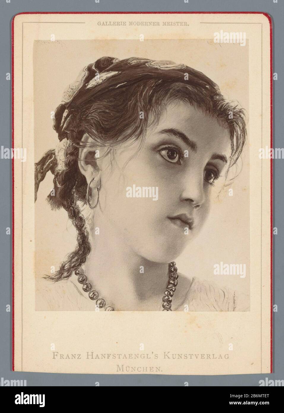 Fotoreproductie van een portret van een meisje uit Capri Gallerie Moderner Meister (serietitel op object) Foto Reproduktion eines Porträts eines Mädchens von Capri Gallerie Moderner Meister (Serie title object) Immobilien Typ: Schrank Foto Reproduktion Artikelnummer: RP-F aro33 Hersteller: Schöpfer: Anonym zu malen: Adriano Bonifazi (denkmalgeschütztes Gebäude) Herausgeber: Franz Hanfstaengl Kunstverlag A.-G. (Listed Property) Ort Herstellung: Schöpfer: Deutschland Herausgeber: München Datum: CA. 1870 - ca. 1900 Material: Pappe Papiertechnik: Albumin Druckabmessungen: Foto: H 118 mm × W 94 mm Motiv: Stockfoto