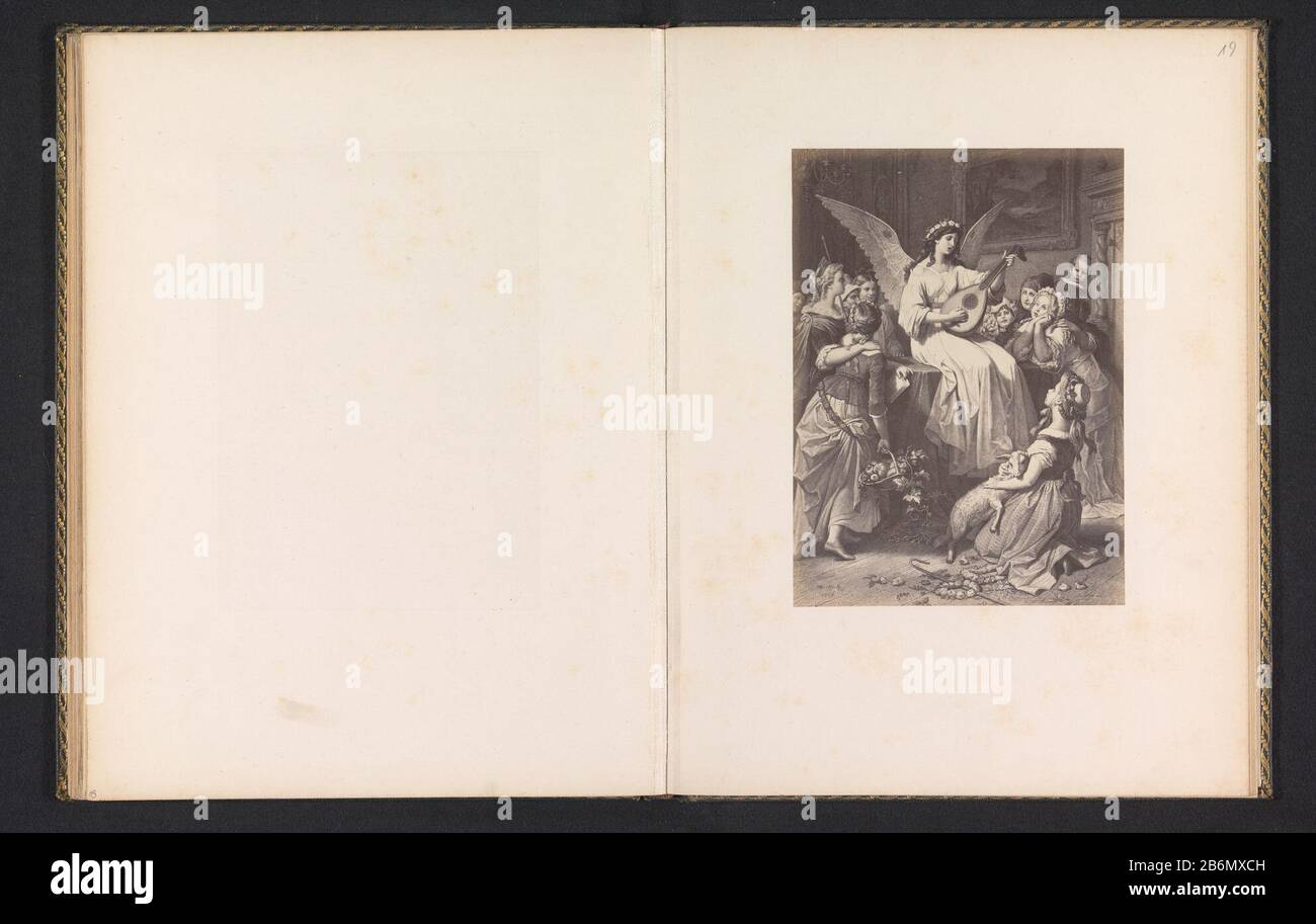 Fotoreproductie van een prent van een Scene uit Wilhelm Meisters Lehrjahrjahre, voorstellende een zingende engel met een luit tossen kinderen Fotoreproductie van een prent van een Scene uit Wilhelm Meisters Lehrjahrahre, voorstellende een zingende engel met een luit tossen Kinderoto Objekt Typ : freproducedbladzimer F-78jjend-19: Fotograaf: Anoniemnaar prent van: Wilhelm von Kaulbach (vermeld op object) datieren: CA. 1875 - ca. 1885 Material: Fotopapier Techniek: Albuminedruk Abmessungen: Foto: H 180 mm × b 130 mm Betreff: Engelenlute, und Sonderformen der Laute, e Stockfoto