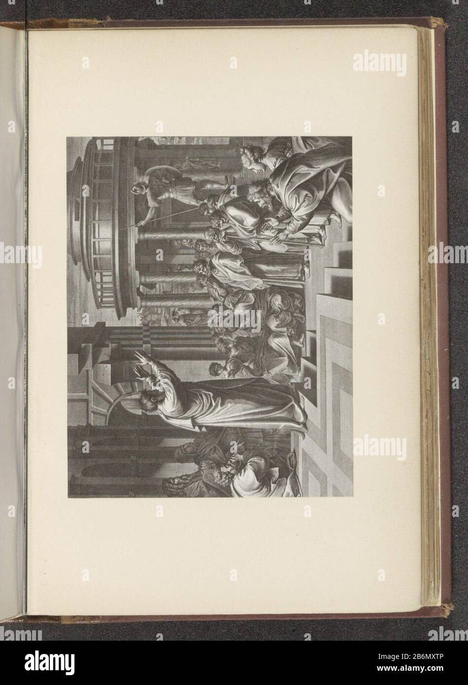 Fotoreproductie van een prent, voorstellende de prediking van Paulus te Athene Bildwiedergabe eines Bildes, die Anhörung von Paul Athens Objekttyp: Fotomechanische Druckwiedergabe Seite Objektnummer: RP-F-2001-7-33-22 Hersteller: Hersteller: Anonym zu drucken von: Anonym zum Malen von: Rafael Datum: Ca. 1872 - oder für 1882 Material: Papiertechnik: Woodburytypie Abmessungen: Druck: H 125 mm × W 159 mmToelichtingPrent Vorderseite 478. Betrifft: Paul in Athen: Auf dem Areopagus diskutiert er mit Philosophen (vor dem Marstempel) Stockfoto