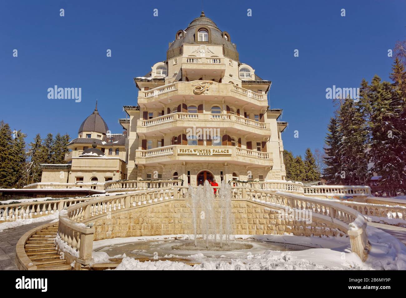 Festa Winter Palace Hotel, Borovets, Bulgarien. Stockfoto