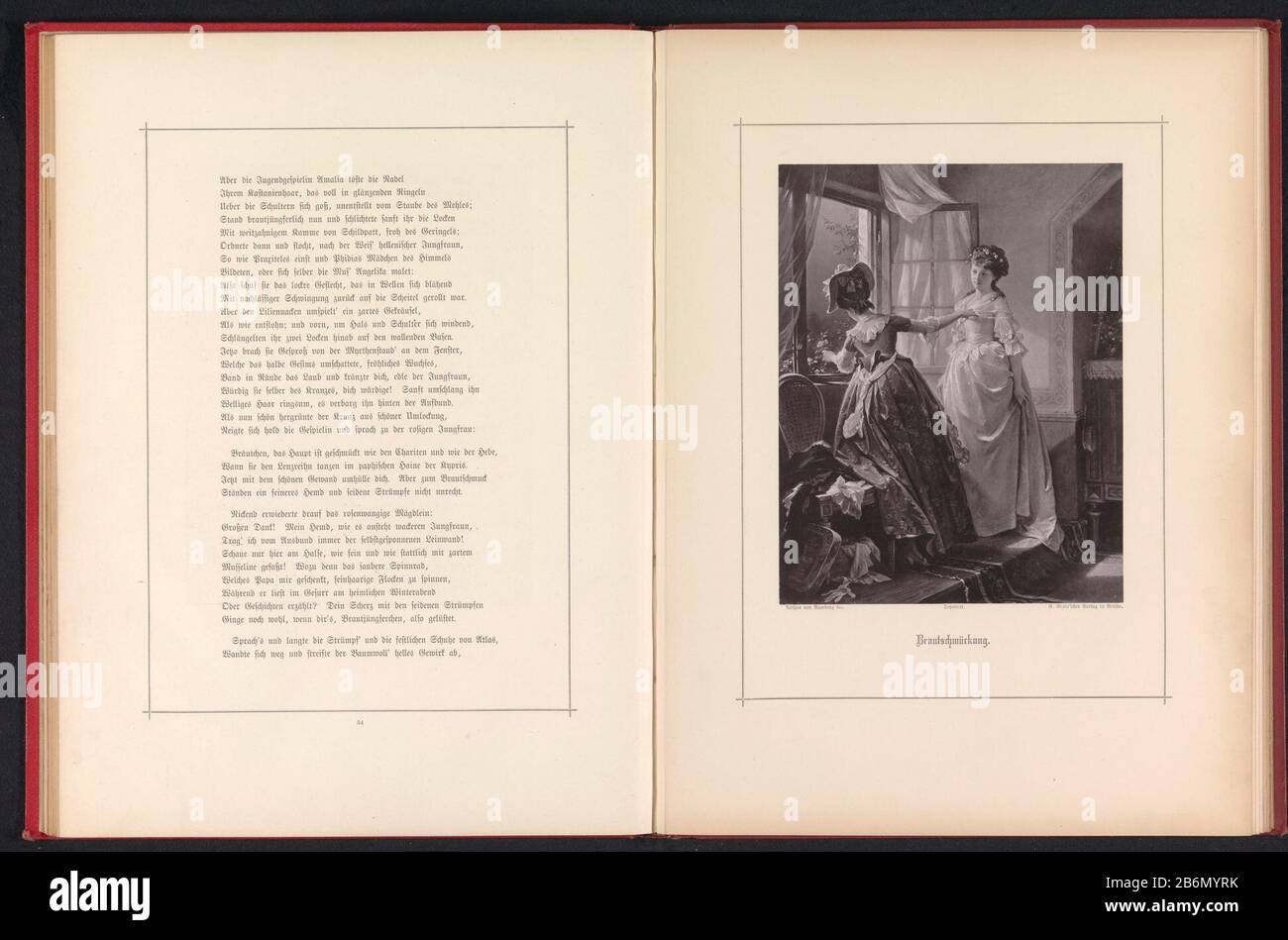 Die Bildwiedergabe eines Gemäldes einer anderen Frau ist eine AngekleedBrautschmückung (Titelobjekt) Objekttyp: Fotomechanische Druckreproduktion Seite Artikelnummer: RP-F 2001-7-761-4 Hersteller: Fotograf: Anonymer Hersteller: Grote'sche Verlagsbuchhandlung G. (bei Objekt aufgelistet) nach einem Gemälde von: Arthur von Bamberg (auf Objekt angegeben): CA-dating: CA. Im oder vor dem Jahr 1984 Material: Papiertechnik: Lichtdruck Abmessungen: Bild: H 201 mm × W 158 mmToelichtingPrent Gegenseite, 54. Betrifft: Die Frau kleiden Stockfoto