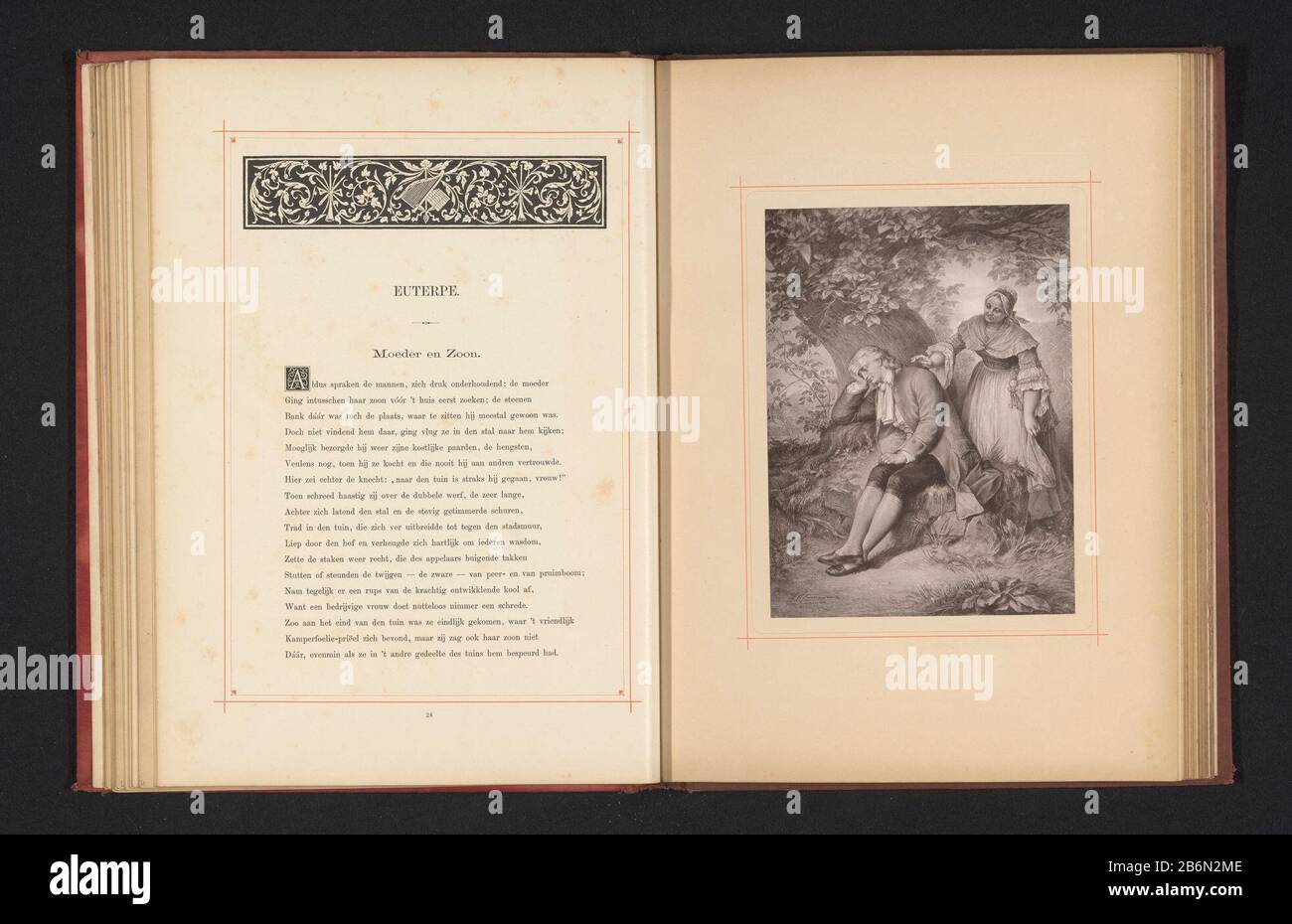 Fotoreproductie van een tekening, voorstellende Hermann en zijn moeder onder een perenboom Bildwiedergabe einer Zeichnung, die Hermann und seine Mutter unter einem Birnbaum abbildet Objektart: Fotomechanische Druckreproduktion Seite Objektnummer: RP-F-2001-7-791-5 Hersteller: Hersteller: Anonym zu Zeichnung von: Julius Hofmann (auf Objekt angegeben) dating: CA. 1875 - ca. 1885 Material: Papiertechnik: Lichtdruck Abmessungen: Bild: H 169 mm × W 125 mmToelichtingPrent gegenüber Seite 24. Betrifft: Mutter und Sohn (s) (Familiengruppe) Manbäume Erwachsene (mit NAMEN) Stockfoto