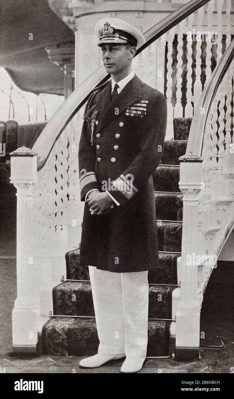 Prinz Albert in Marineuniform. Prinz Albert Frederick Arthur George, Future George VI, 1895 - 1952. König des Vereinigten Königreichs und der Dominions des britischen Commonwealth. Von König Georg dem 6., veröffentlicht 1937. Stockfoto