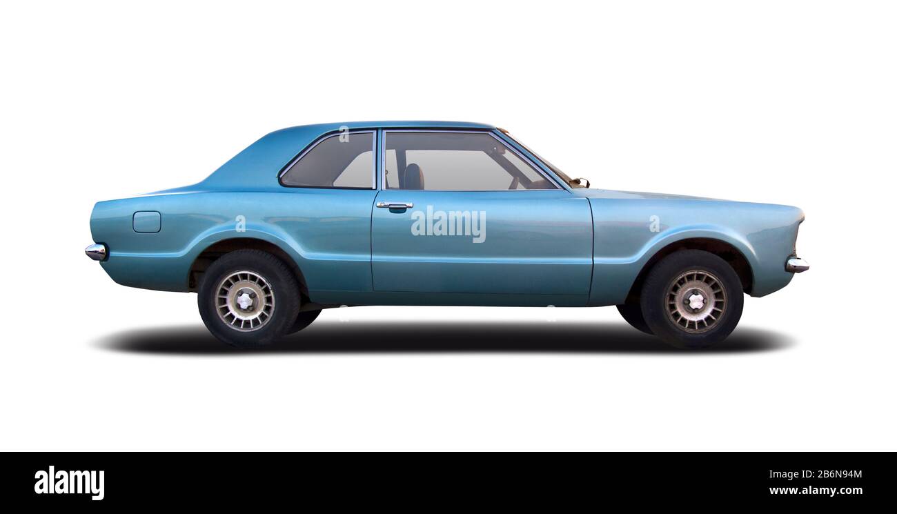 Klassischer deutscher Sportlimousine isoliert auf Weiß Stockfoto