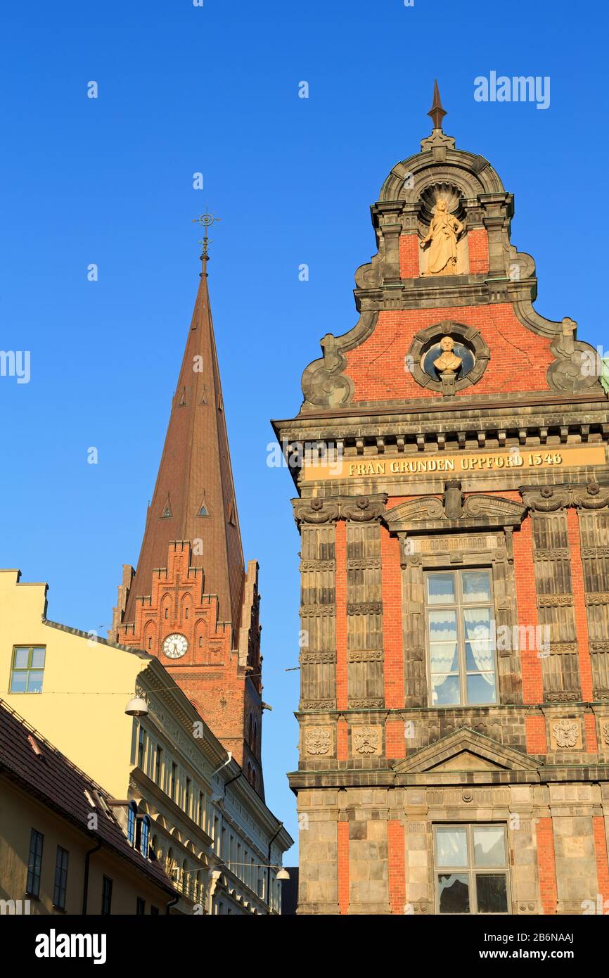 Rathaus am Stortorget-Platz, Altstadt, Malmö, Schweden Stockfoto