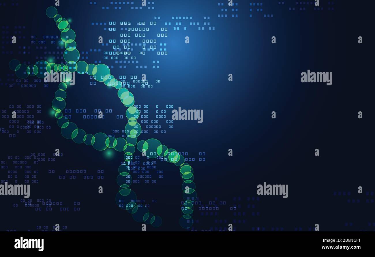 Abstract Science Health Medical Consist DNA Digital Technology Concept Hintergrund futuristische Wissenschaft auf High-Tech Future Blue Technology Background. For Stock Vektor