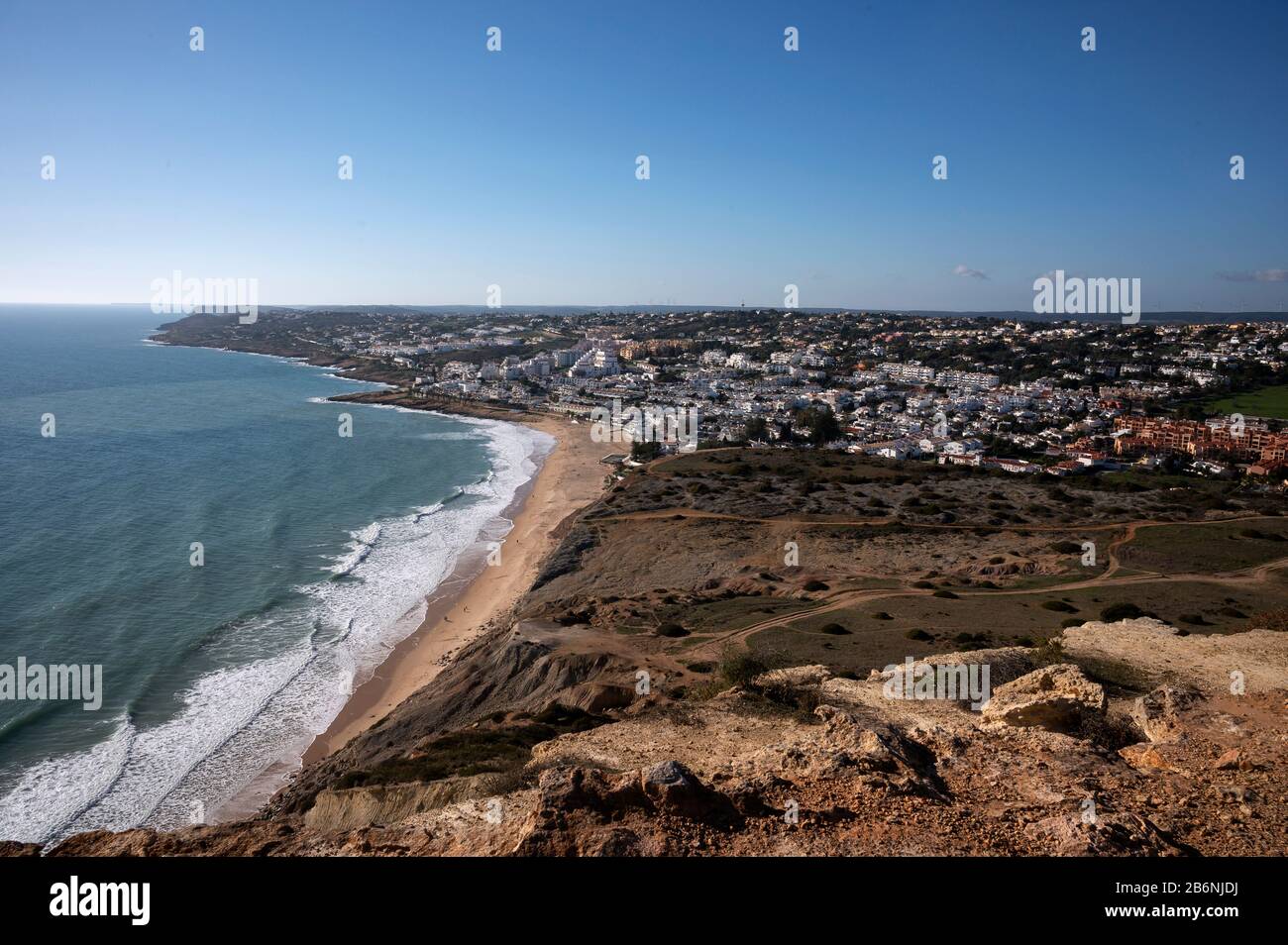 Portugal - Küste und Weg nach Luz Stockfoto