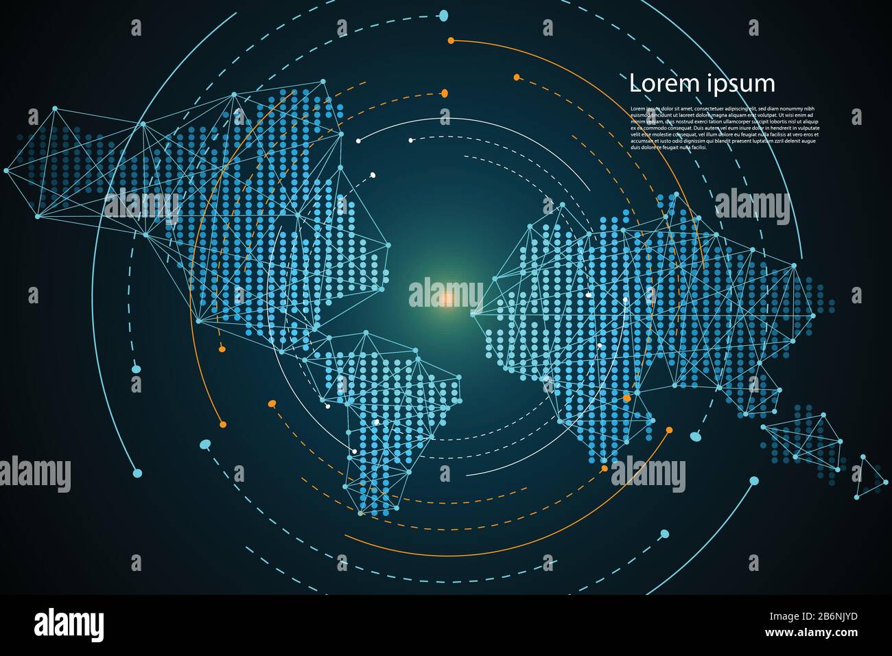 Abstrakte Technologie Karte Punkt digital die zukünftige Kreistechnologie auf High-Tech-Hintergrund. Stock Vektor