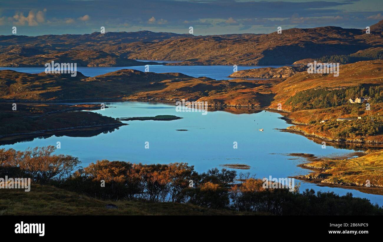 Europa, Schottland, Großbritannen, England, Landschaft, Sutherland, Eddrachilis Bay, Stockfoto