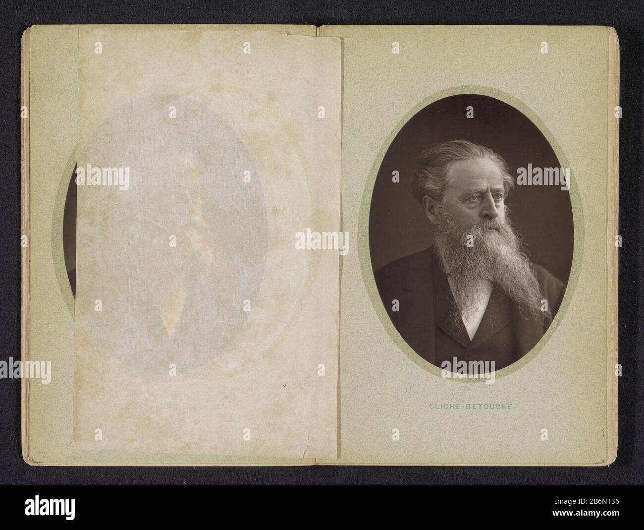 Retuschiertes Porträt eines unbekannten Mannes mit einer BaardCliché Retusche (Titelobjekt) Objekttyp: Fotomechanische Druckseite Objektnummer: RP-F-2001-7-108-2 Hersteller: Fotograf: P. Piquepéclichemaker: Anonymer Termin: CA . 1875 - in oder vor 1885 Material: Papiertechnik: Woodburytypie Abmessungen: Bild: H 114 mm × b 86 mm Betreff: Historische Personen namentlich nicht bekannt (+ (voll-)Büstenporträt) Bart Stockfoto