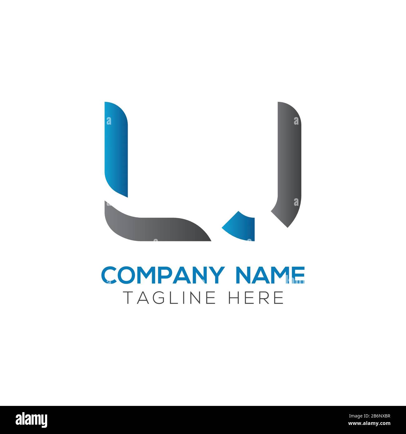 Anfängliche Vektor-Vorlage für das Design von Geschäftslogos mit LJ-Buchstaben. Abstraktes Letter LJ-Logo Design Stock Vektor