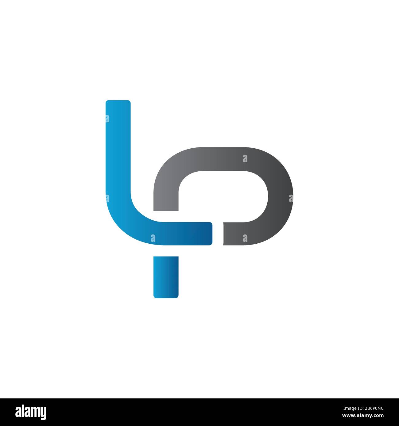 Anfängliche Vektor-Vorlage für das Design von Logos für Unternehmenslogo. Design mit abstraktem Letter-LP-Logo Stock Vektor