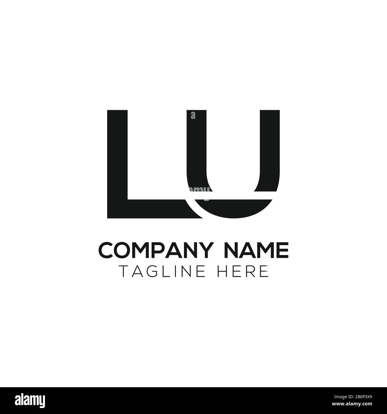 Anfängliche Vektor-Vorlage für das Design von Geschäftslogos mit LU-Buchstaben. Abstraktes LU-Logo Stock Vektor