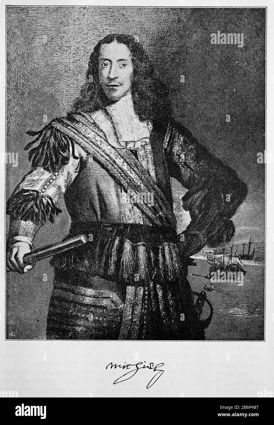 Cornelis de Witt (* 15. Juni 1623; † 20. August 1672) war ein bekannter niederländischer Politiker und Militär/Cornelis de Witt (15. Juni 1623 - 20. August 1672) war ein bekannter holländischer Politiker und Militär, historisch, digital verbesserte Wiedergabe eines Originals aus dem 19. Jahrhundert / Digitale Produktion einer Originalanlage aus dem 19. Jahrhuntert, Stockfoto
