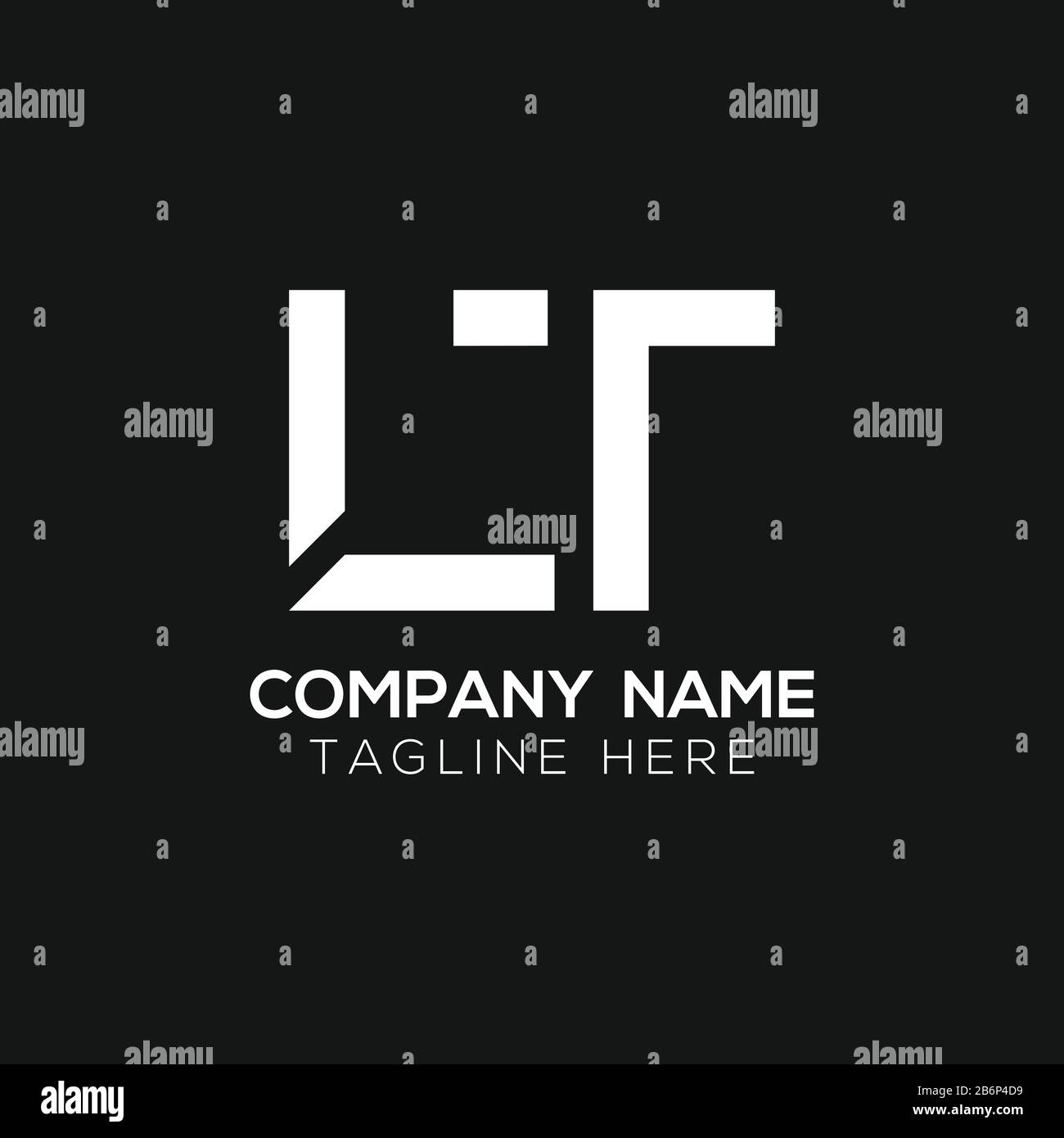 Vektor-Vorlage für das Design von Business-Logos mit dem Anfangsbuchstaben LT. Abstraktes Letter LT Logo Design Stock Vektor