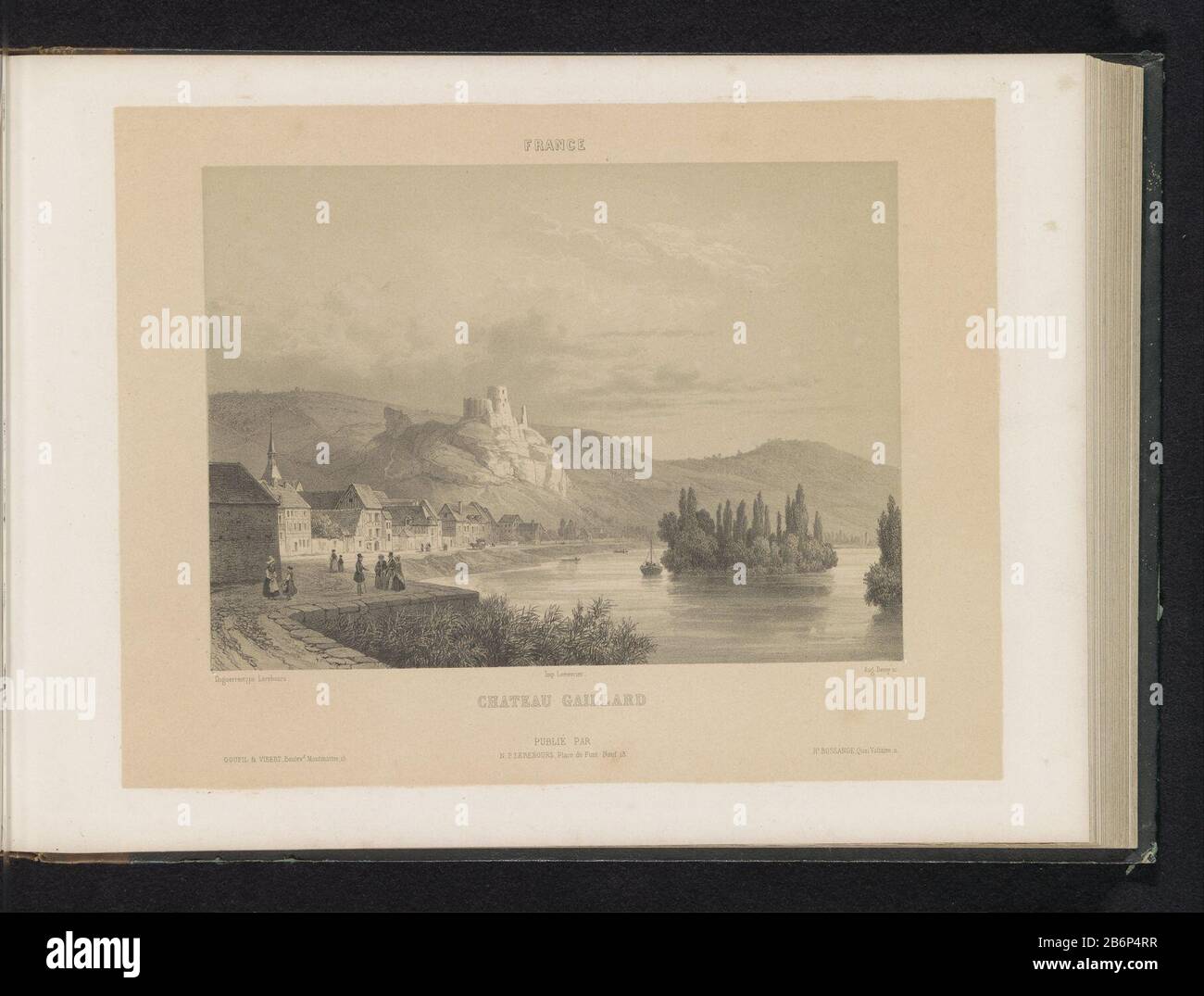 Ansicht von Chateau Gaillard Chateau Gaillard (Titelobjekt) Frankreich (Serientitel) Immobilientyp: Seite drucken Artikelnummer: RP-F 2001-7-1540-32 Aufschriften/Marken: Beschriftung, Nachzeichnung, gedruckt: "Rittner & Goupil Boulevd Montmartre 15'ophrift, Nachschrift, gedruckt: "NP Lerebours Place du Pont Neuf 15'oprift, gedruckt: HR. Bossance Quai Voltaire 11' Hersteller : Druckerhersteller: August Deroy (unter Denkmalschutz) zum Zeichnen: Anonym auf Bildern von Noël Marie Paymal Lerebours (unter Denkmalschutz stehendes Gebäude) Drucker: Joseph-Rose Lemercier (unter Denkmalschutz stehendes Gebäude) Herausgeber: Noël Marie Paymal Lerebours (unter Denkmalschutz stehendes Gebäude) p Stockfoto