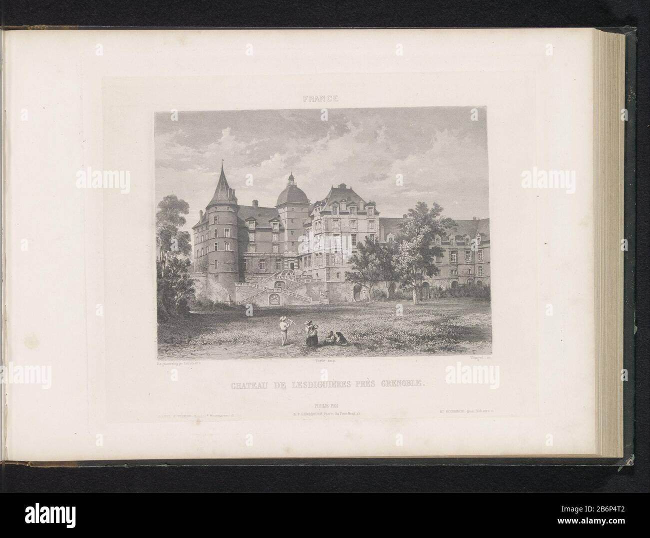 Ansicht des Château LesdiguièresChateau Lesdiguières près Grenoble (Titelobjekt) Frankreich (Serientitel) Immobilientyp: Seite drucken Artikelnummer: RP-F 2001-7-1540-33 Aufschriften / Marken: Aufschrift, Nachzeichnung, gedruckt: "Rittner & Goupil Boulevd Montmartre 15'opschrift, nachgestellt, gedruckt:" NP Lerebours Place du Pont 15'opschrift, zu HR: "Gedruckt. Bossance Quai Voltaire 11' Hersteller : Druckerhersteller: Vaugel (denkmalgeschütztes Eigentum) zum Zeichnen: Anonym auf Bildern von Noël Marie Paymal Lerebours (denkmalgeschütztes Gebäude) Drucker: Tarle (denkmalgeschütztes Gebäude) Herausgeber: Noël Marie Paymal Lerebours (denkmalgeschütztes Objekt) Stockfoto