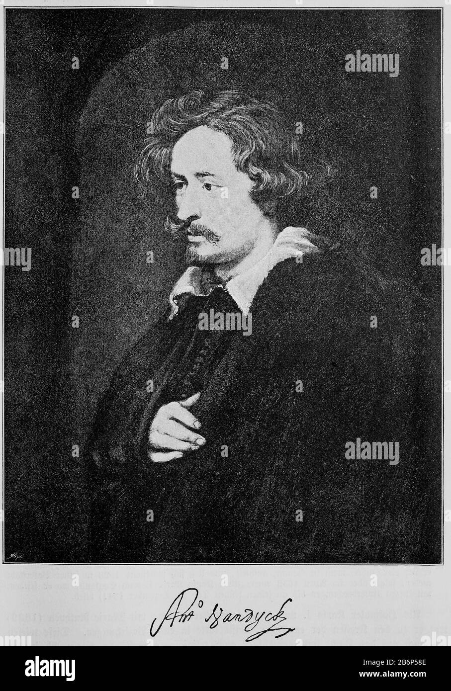 Sir Anthonis van Dyck, Antonon van Dyck, Anton van Dyck und Anthony van Dyck, 22. März 1599 † 9. Dezember 1641, war ein böser Maler und Grafiker des flemischen Barocks und freierer Mitarbeiter von Peter Paul Rubens, historisch, digital verbesserte Wiedergabe eines Originals aus dem 19. Jahrhundert / Digitale Produktion einer Originalanlage aus dem 19. Jahrhuntert, Stockfoto