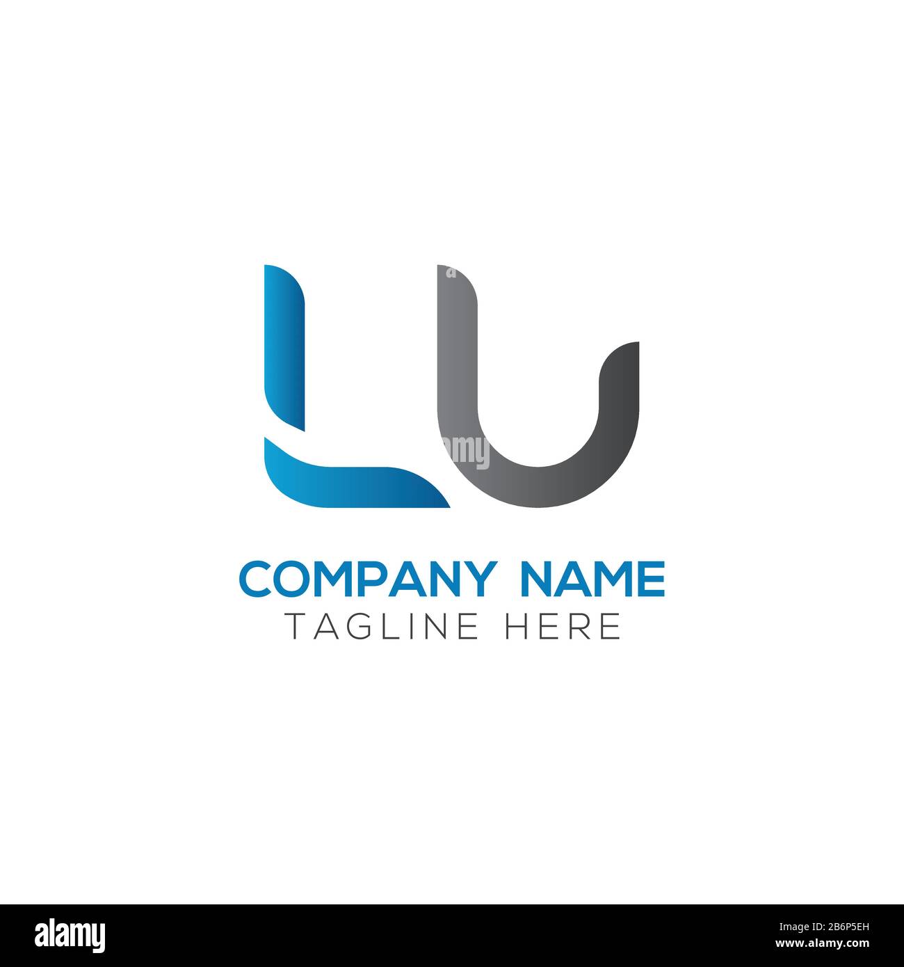 Anfängliche Vektor-Vorlage für das Design von Geschäftslogos mit LU-Buchstaben. Abstraktes LU-Logo Stock Vektor