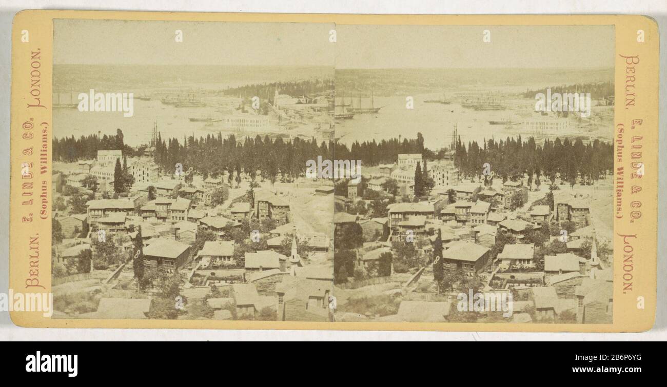 Blick auf Istanbul, das Goldene Horn und die Tersane-i ÂmirePanorama mit der Admiralität (Titelobjekt) Constantinoplana (Serienobjekt) Objekttyp: Stereobild Artikelnummer: RP-F F13219 Aufschriften/Marken: Nummer, Nachdruck "8" Hersteller: Fotograf: Anonymer Verleger: Linde & Co. (Sophus Williams), E. (Listed Property) Ort Herstellung: Fotograf: Istanboeluitgever: Berlin Datum: 1873 - 1890 Material: Pappe Papiertechnik: Albumin Druckabmessungen: Sekundäres Medium: H 88 mm × W 177 mm Betreff: Stadtansicht allgemein; 'Veduta'harborriver Stockfoto