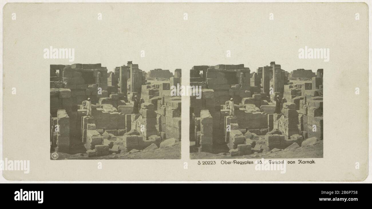 Gezicht op Karnak nabij Luxor Tempel von Karnak (titel op object) Ober-Aegypten (serietitel op object) Ansicht von Karnak bei Luxor Temple von Karnak (title object) Ober-Aegypten (Series title object) Objekttyp: Stereobild Artikelnummer: RP-F12926 / Marken: Nummer, 20bis 223 gedruckt, Aufschriften: "16." Hersteller : Fotograf: Anonymer Verleger: Neue Photo Gesellschaft (börsennotiertes Eigentum) Ort Herstellung: Fotograf: Karnak Verlag: Steglitz Dating von 1909 - 1935 Material: Papiertechnik: Tagesgelatine Silber Druckabmessungen: H 88 mm × W 180 mm S Stockfoto