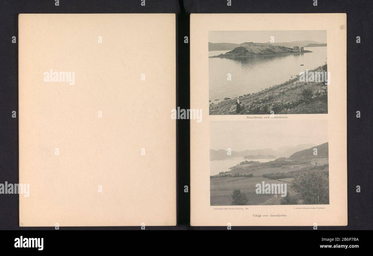 Gezicht op Kasteel Steinvikholm en fjorden in de buurt van Trondheim Stenvikholm med Slotsruinerne Udsigt over Aasenfjorden (titel op object) Blick auf Schloss Steinvikholm und Fjorde bei TrondheimStenvikholm med Slotsruinerne Udsigt über Aasenfjord (title object) Grundstück: 74omedical page: Typ F-13 Ersteller: Fotomedruck: 43-7 Item: PAGE-RP: PAGE-R: Wilhelm Dreesen (Listed Building) Herausgeber: A. Holbaek-Eriksen (Listed Property) Herstellung: Hersteller: Sør-Trøndelaguitgever: Trondheim dating: CA. - oder für das Material von 1897: Papiertechnik: Lichtdruck Abmessungen: Seite: H Stockfoto