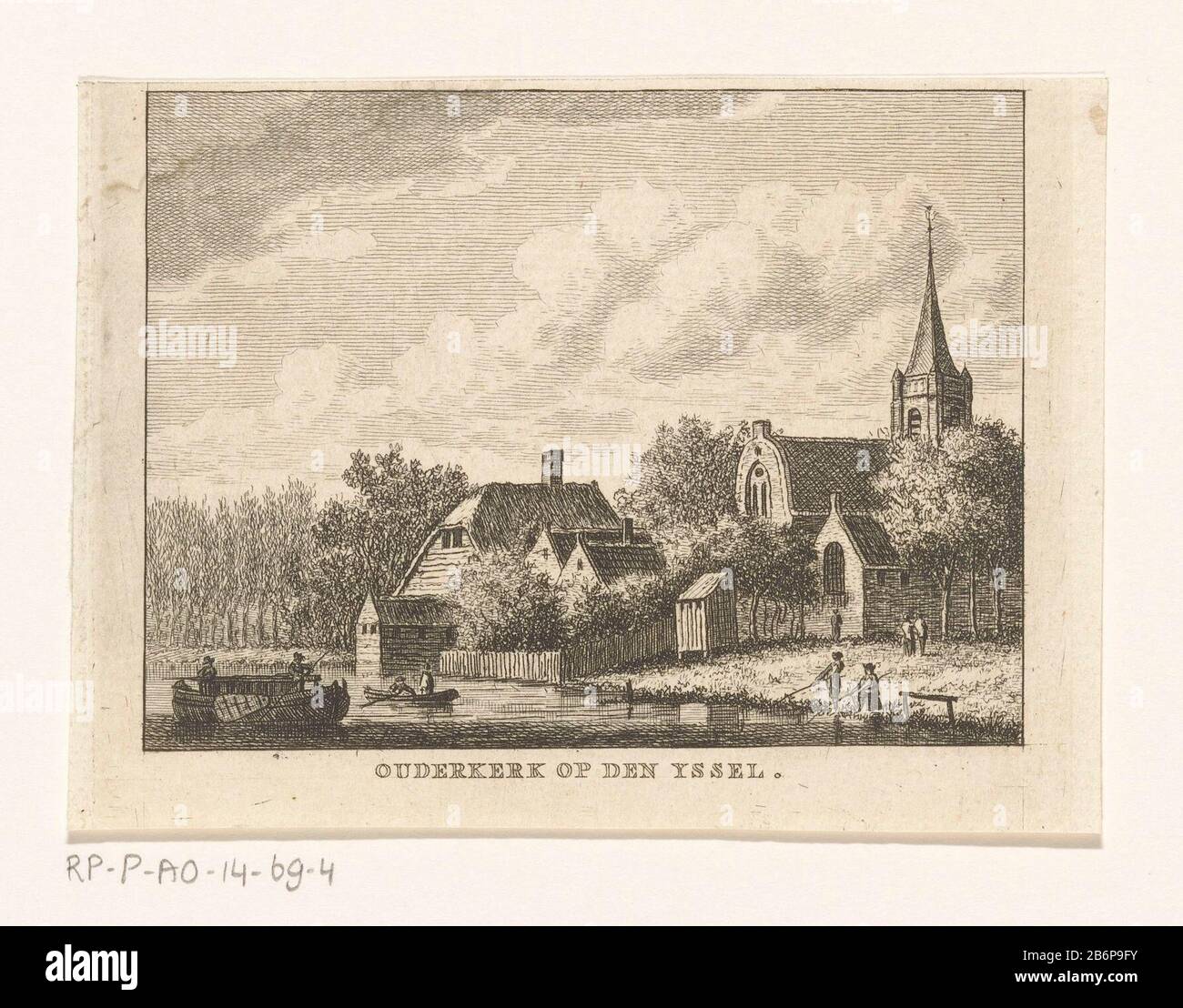 Gezicht op Ouderkerk aan den IJssel Ouderkerk op den Yssel (titel op object) Blick auf Ouderkerk aan den IJssel mit der rechten Seite die Dorfkirche. Auf der IJssel zwei Ruderboote und auf der Bank zwei Visser. Hersteller: Druckmaschine: Carel Frederik Bendorp (I) zur Zeichnung von: Jan Bulthuis Datum: 1.815 - 1.998 Material: Papiertechnik: Ätzung / Engraa (Druckverfahren) Maße: Blatt: H 85 mm (obere Innenkante) Plattenkante b 110 mmToelichtingPrent auch verwendet: Vaderlandsche Gesichter oder Bilder des heutigen Bundesstaats der Vereinigten Niederlande (...). Amsterdam: H. Gartman, W. Vermandel und Stockfoto