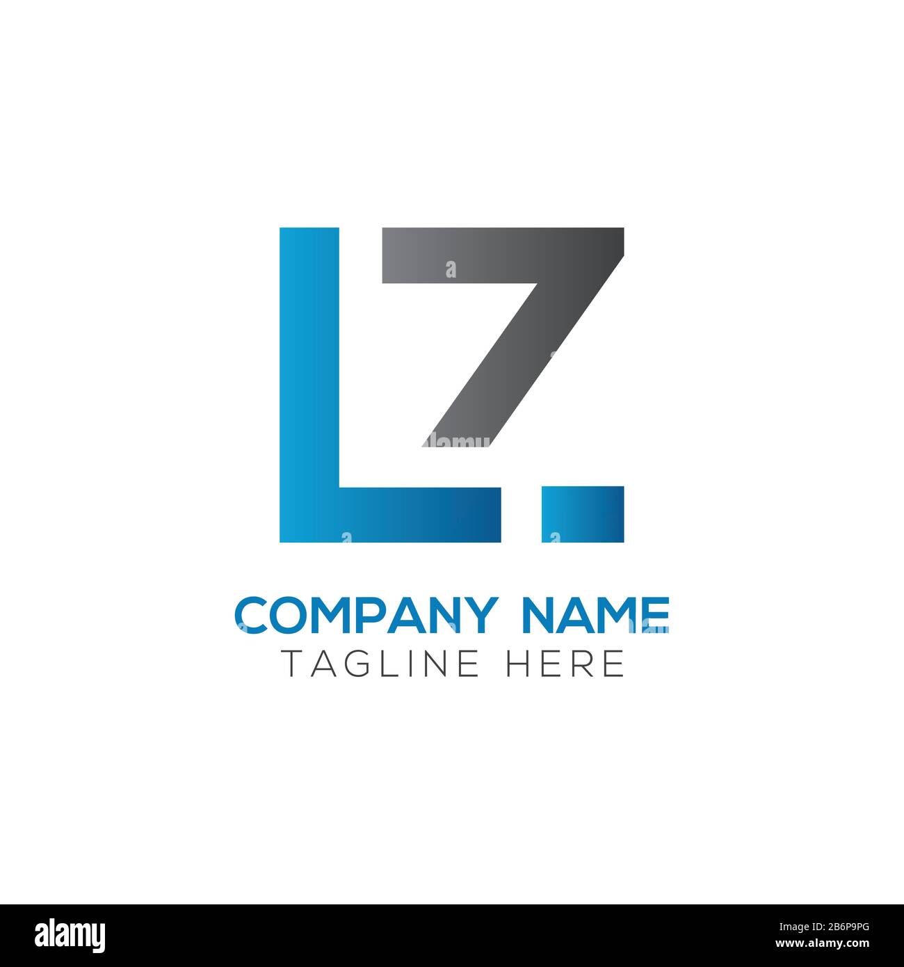 Anfängliche Vektor-Vorlage für das Design von Geschäftslogos mit LZ-Buchstaben. Abstraktes Letter LZ Logo Design Stock Vektor