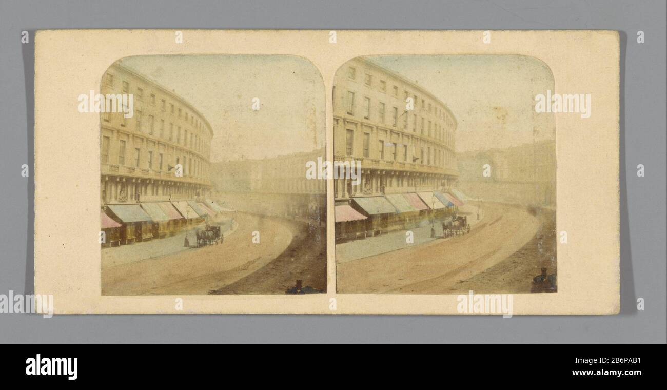 Gezicht op Regent Street in Londen Quadrant, Regent Street (titel op object) Views of London (serietitel op object) View of Regent Street Quadrant, Regent Street (title object) Views of London (Series title object) Property Type: Stereo picture Item Number: RP-F04985 Inscriptions / Brands: Number, Verso, Printed: '46.'opschrift, verso, handschriftlich 'vd. B. IM JAHRE 1863. Hersteller des OJ: Fotograf: Anonymer Ort Herstellung: Regent Street dating: CA. 1850 - ca. Physikalische Eigenschaften: Albumindruck, handfarbenes Material: Papppapiertechnik: Albumindruck / Handfarbe ME Stockfoto