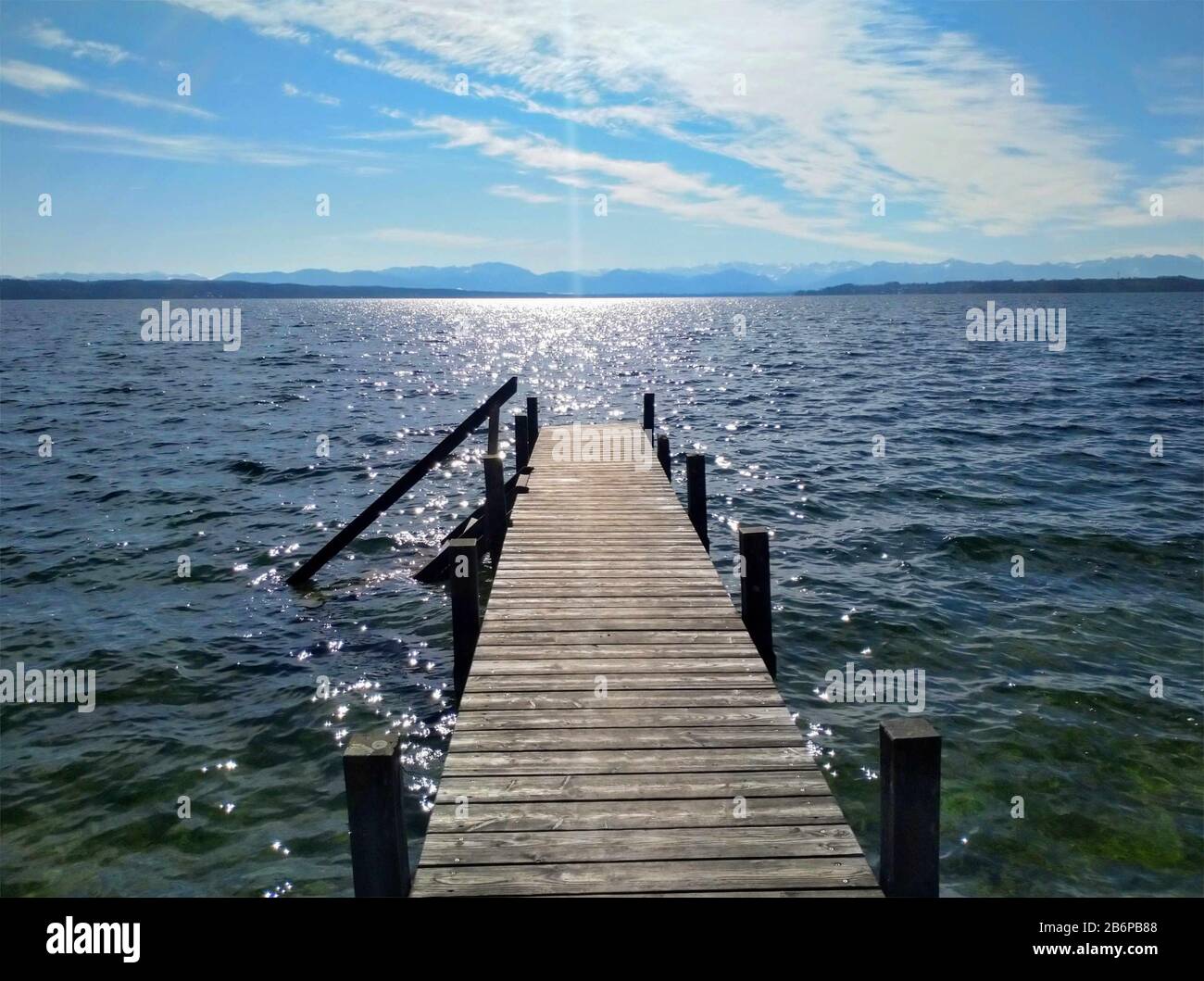 Sonniger Tag am starnberger See Stockfoto