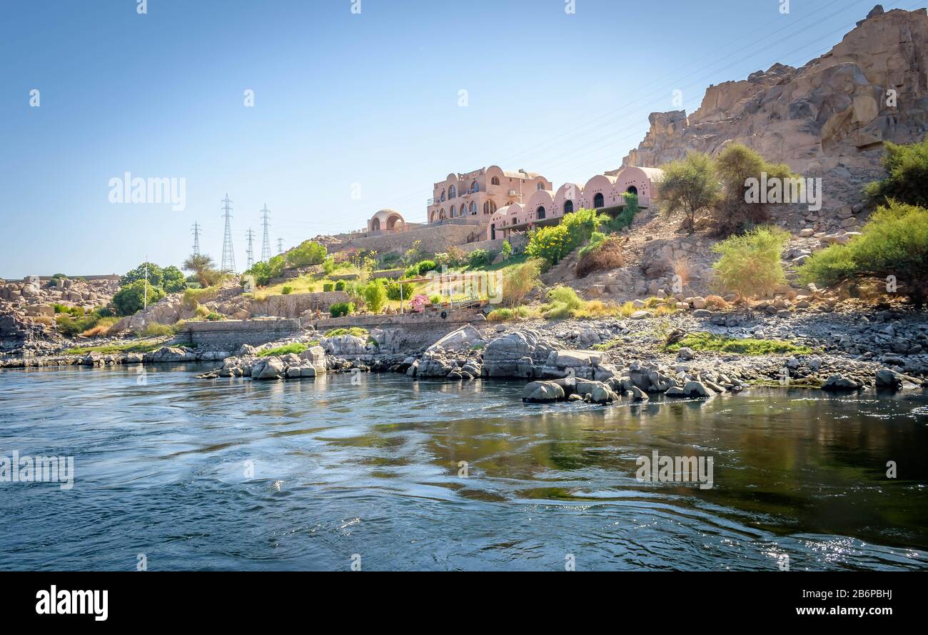 Assuan, Ägypten, Landschaft des Nils Stockfoto