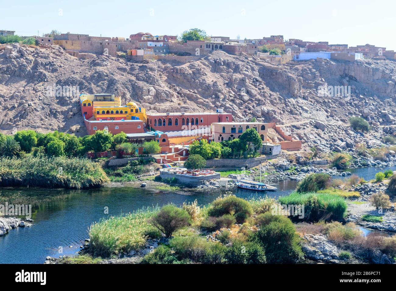 Assuan, Ägypten, Landschaft des Nils Stockfoto