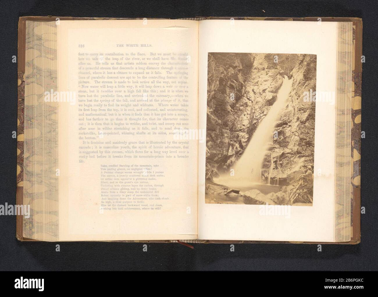 Gezicht op de Glen Ellis Falls Ansicht von Glen Ellis Falls Eigenschaft Typ: Fotoseite Artikelnummer: RP-F 2001-7-985-3 Hersteller: Fotograf: Anonymer Ort Herstellung: COOs dating: Ca. 1865 - oder für 1870 Material: Papiertechnik: Albumin Druckabmessungen: Foto: H 138 mm × W 99 mmToelichtingFoto auf der Seite 316 ohne Nummer. Betrifft: Wasserfallwiese, Weide Stockfoto