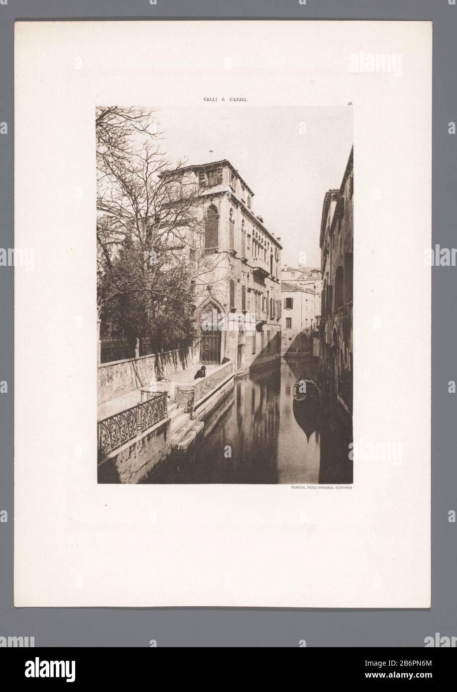 Blick auf den Rio de Santa Marina in VenetiëCalli e Canali (Serienobjekt) Objektart: Fotomechanischer Druck Seite Artikelnummer: RP-F 2001-7-733-2 Aufschriften / Marken: Beschriftung, Nachzeichnung, gedruckt: "A." Hersteller: Hersteller: Anonymer Herausgeber: Ferdinand Ongania (auf dem Objekt angegeben) Ort Herstellung: Venedig dating: CA. - im oder vor 1898 Material: Papiertechnik: Heliogravure Abmessungen: Bild: H 185 mm × W 130 mm Motiv: Canalgondola Stockfoto