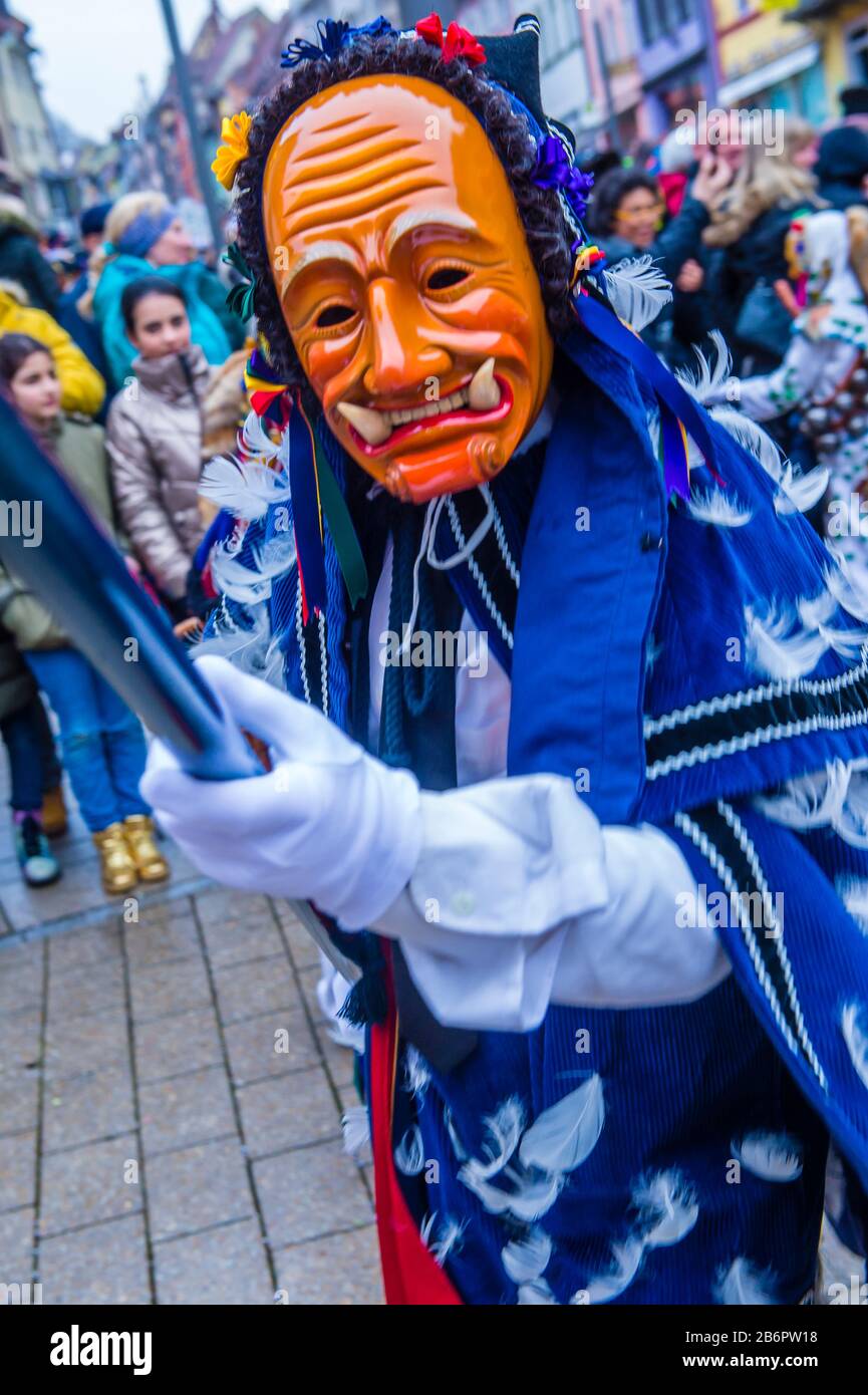 Teilnehmer am Rottweil Karneval in Rottweil Stockfoto